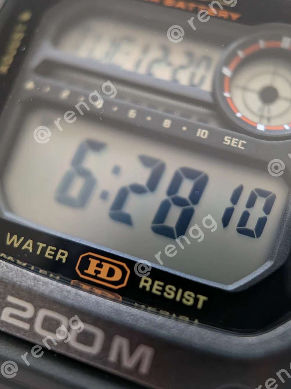 Casio Illuminator Digital Watch - Black Case with Tan Strap